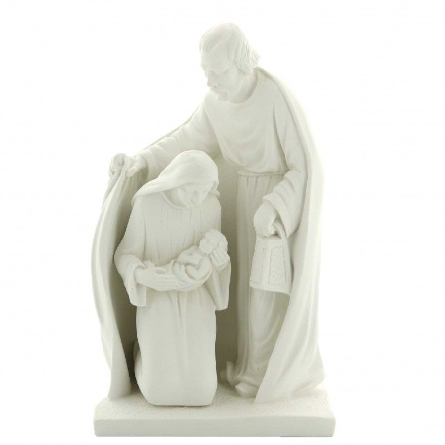Palais du Rosaire Statue De La Sainte Famille | Statue De La Sainte Famille En Albatre Blanche 17Cm