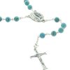 Palais du Rosaire Chapelet Pierre | Chapelet De Lourdes En Pierre De Turquoise Et Coeur Eau De Lourdes