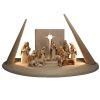 Palais du Rosaire Creche | Creche En Bois Avec Eclairage Led 17 Pieces 12Cm