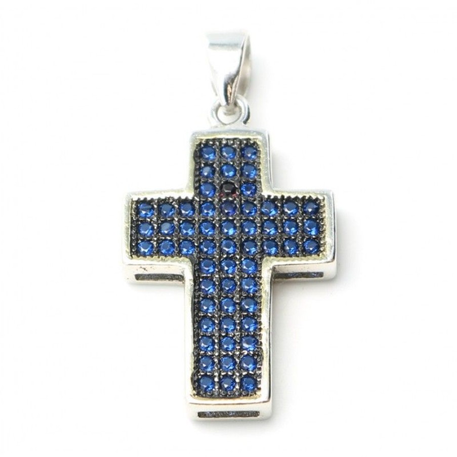 Palais du Rosaire Medaille Et Croix Metal | Pendentif Croix Argentee Avec Strass 20 Mm