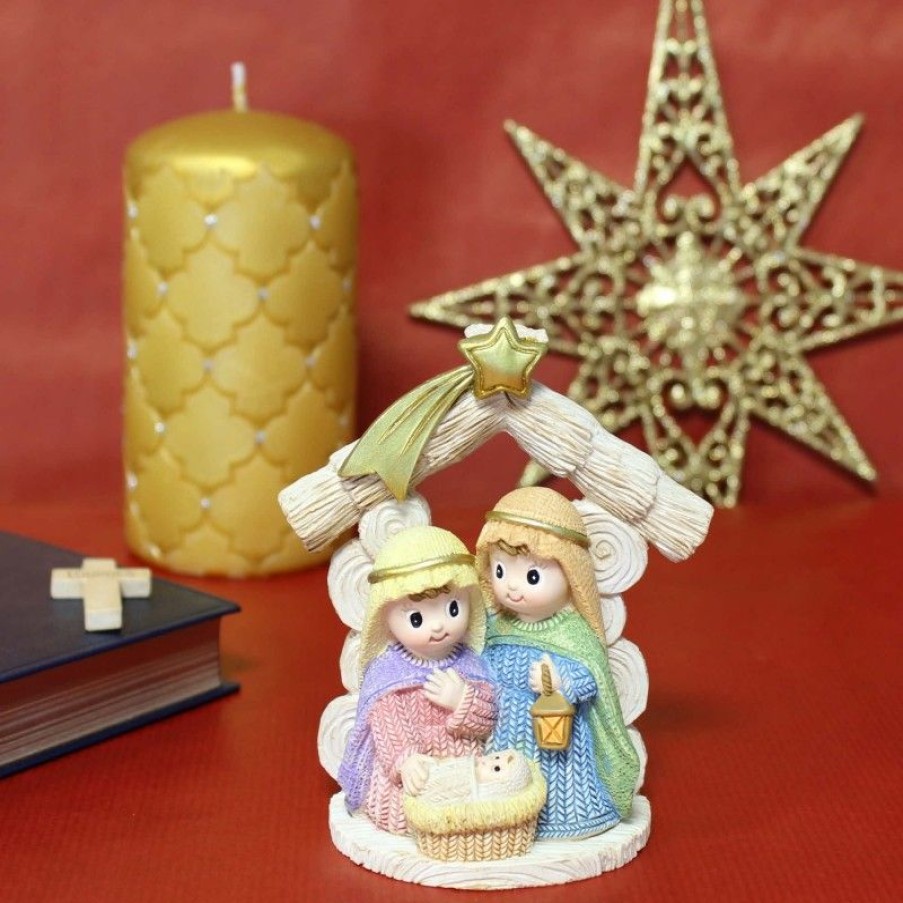 Palais du Rosaire Creche | Creche Sainte Famille Naive Avec Marie, Joseph Et Jesus 10Cm