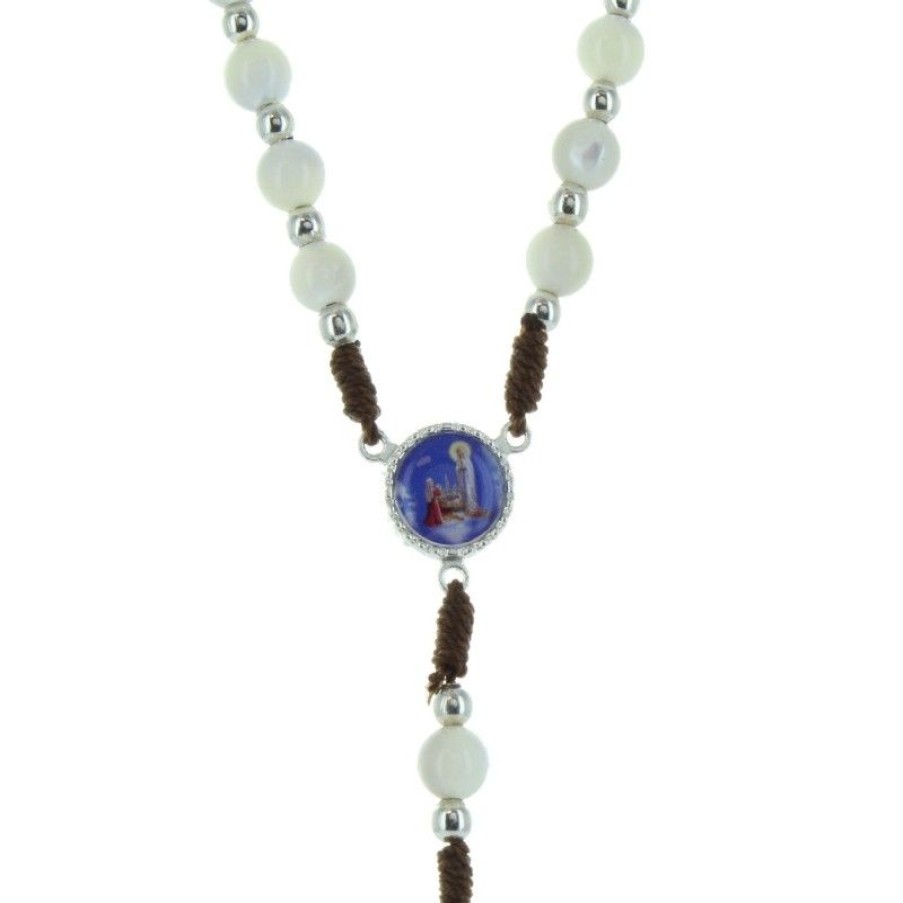 Palais du Rosaire Chapelet Nacre | Chapelet De Lourdes Avec Des Grains En Nacre Sur Corde