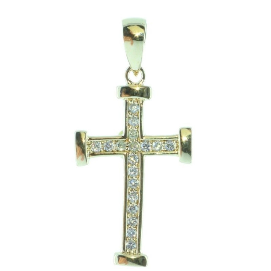 Palais du Rosaire Medaille Et Croix Plaque Or | Pendentif Croix Plaque Or Avec Brillants