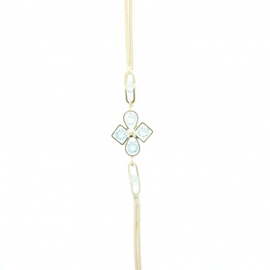 Palais du Rosaire Bracelet Fantaisie | Bracelet Dore Avec Une Croix En Zircon