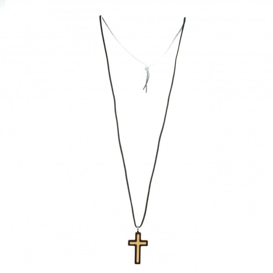 Palais du Rosaire Croix Religieuse | Croix Ensemble En Bois D'Erable De 3Cm Avec Cordon