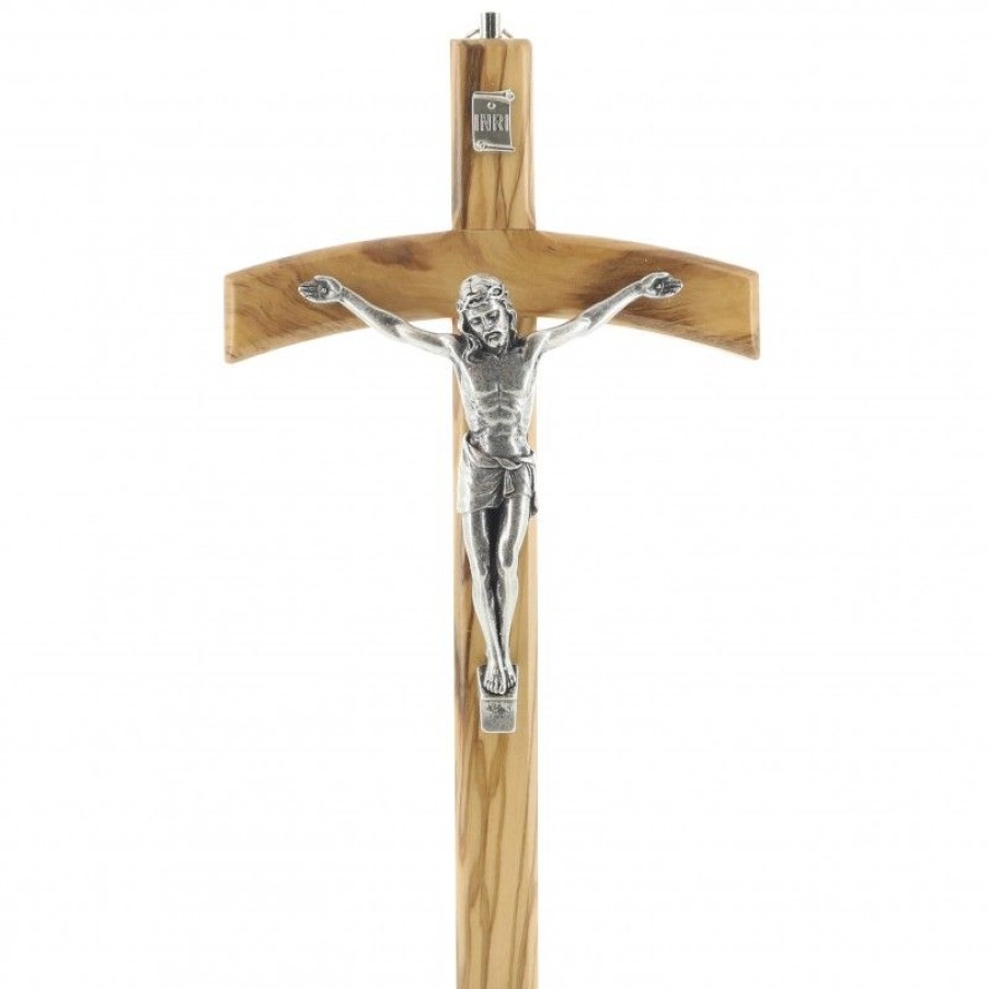 Palais du Rosaire Crucifix Bois | Crucifix Croix Pastorale En Bois D'Olivier 22Cm