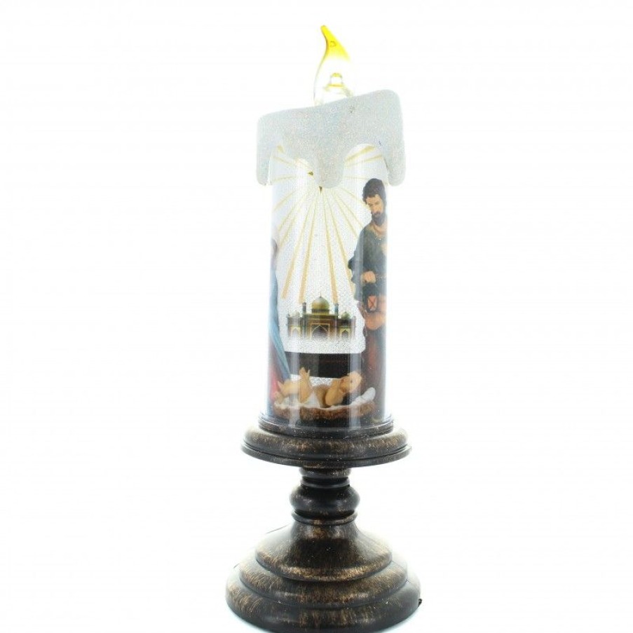 Palais du Rosaire Bougie Decorative | Bougie Led Avec Bougeoir De La Nativite