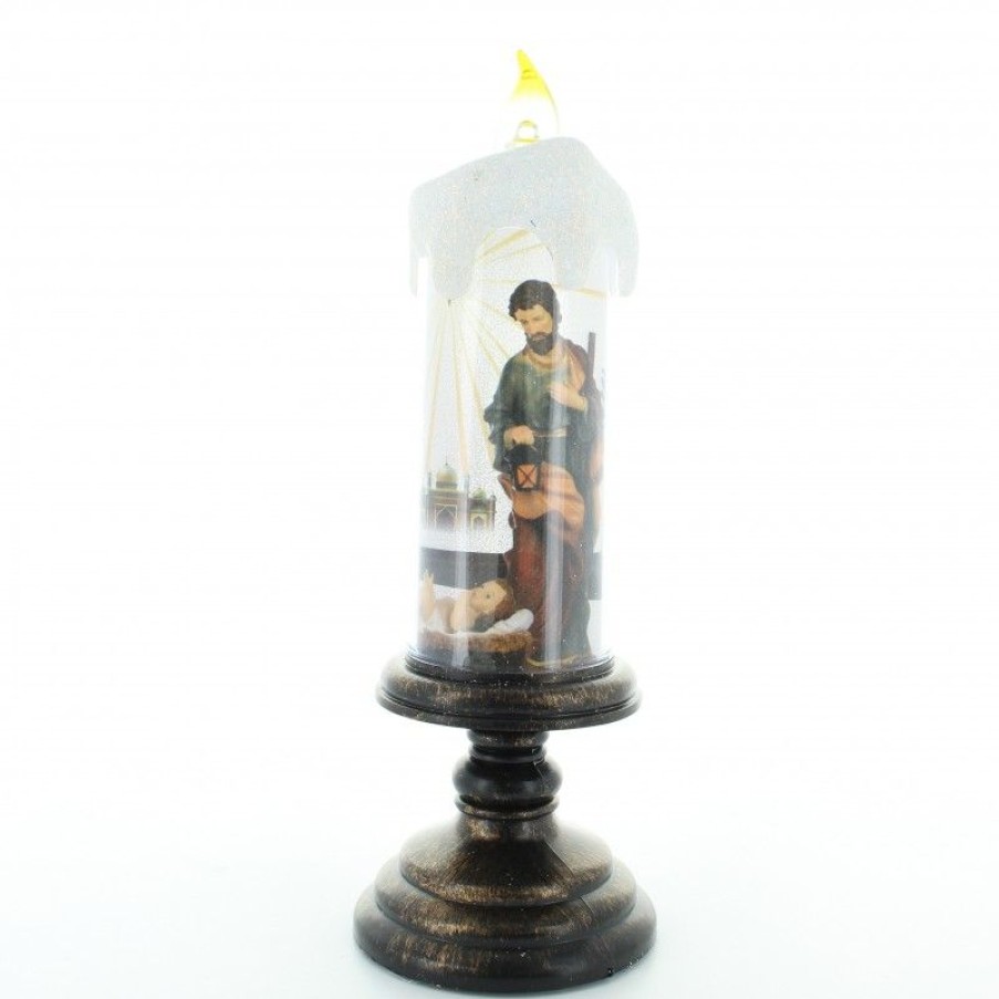 Palais du Rosaire Bougie Decorative | Bougie Led Avec Bougeoir De La Nativite