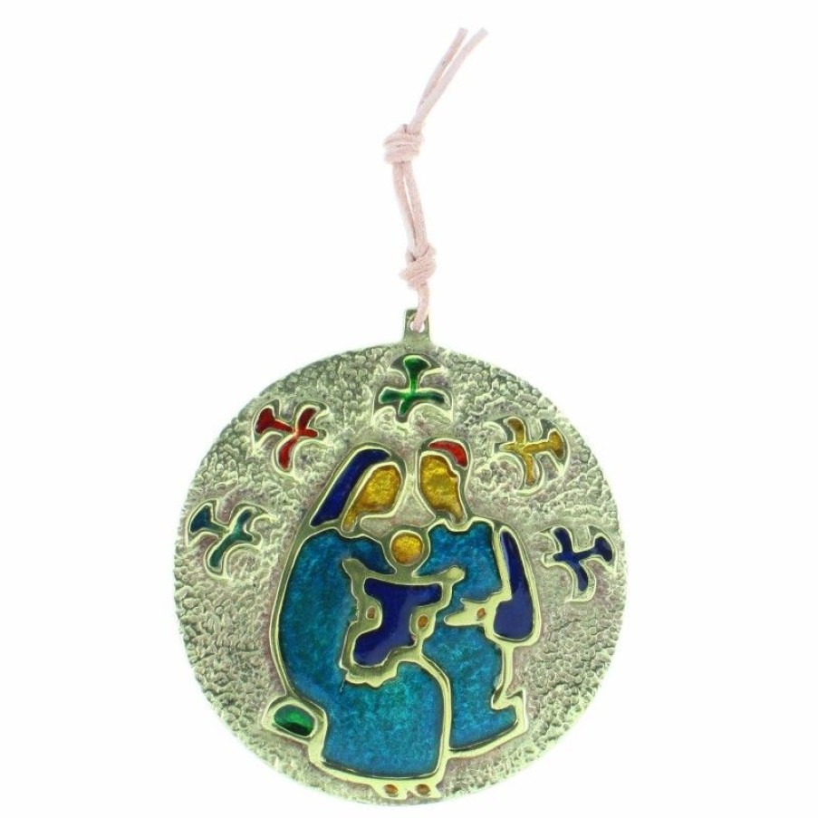 Palais du Rosaire Cadre Religieux | Medaille De La Sainte Famille En Bronze Emaille 8,5Cm