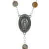 Palais du Rosaire Chapelet Pierre | Chapelet En Pierre D'Agate 8Mm Avec La Medaille Miraculeuse