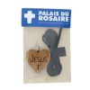 Palais du Rosaire Collier Fantaisie | Collier Coeur En Bois D'Erable \\"Jesus\\" De 2,5Cm Avec Cordon