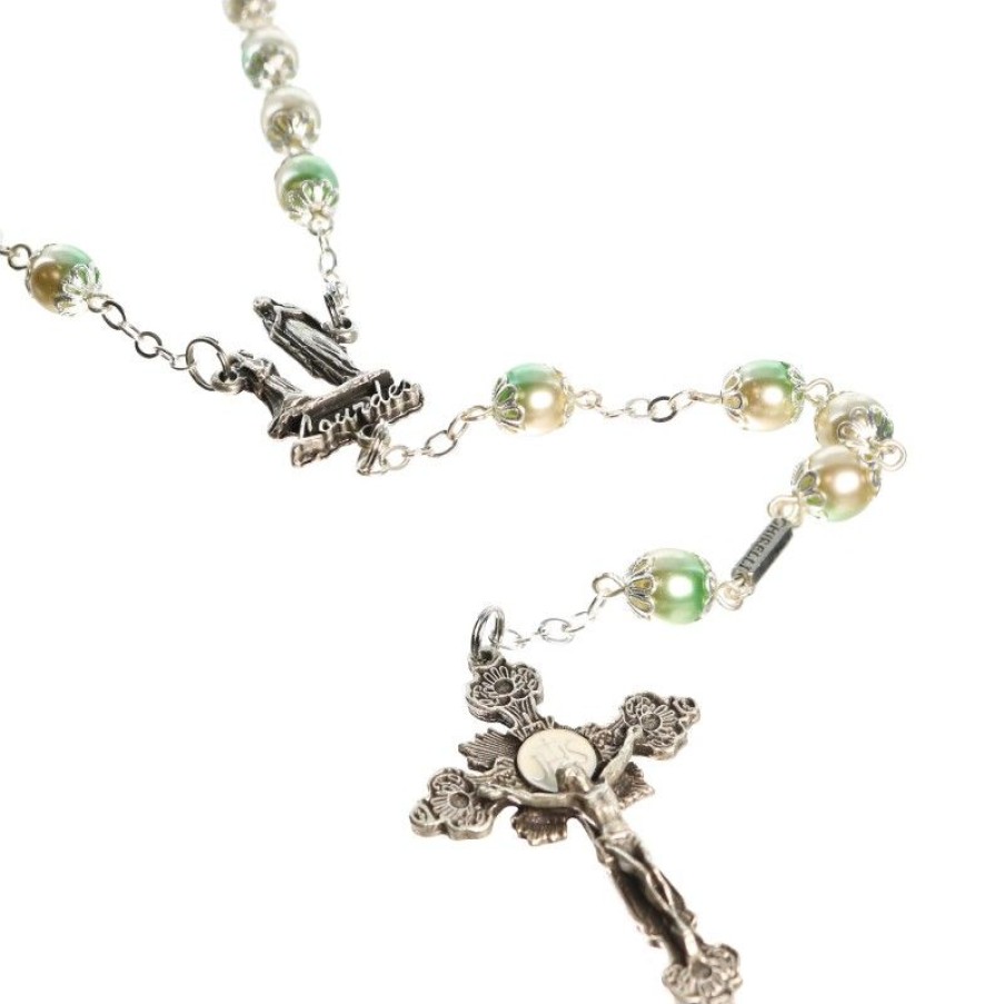 Palais du Rosaire Chapelet Cristal | Chapelet En Cristal De Boheme Avec Coeur De L'Apparition De Lourdes