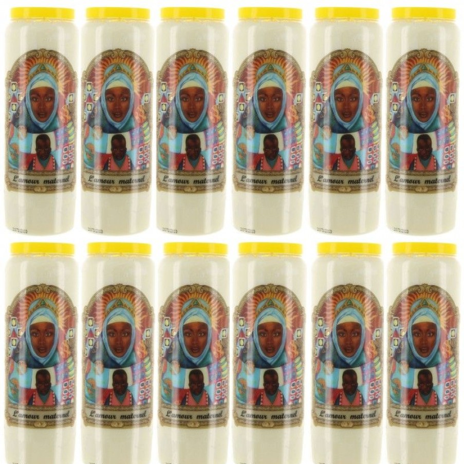 Palais du Rosaire Bougie Neuvaine | Lot De 12 Bougies Neuvaine De L'Amour Maternel 17,5 Cm