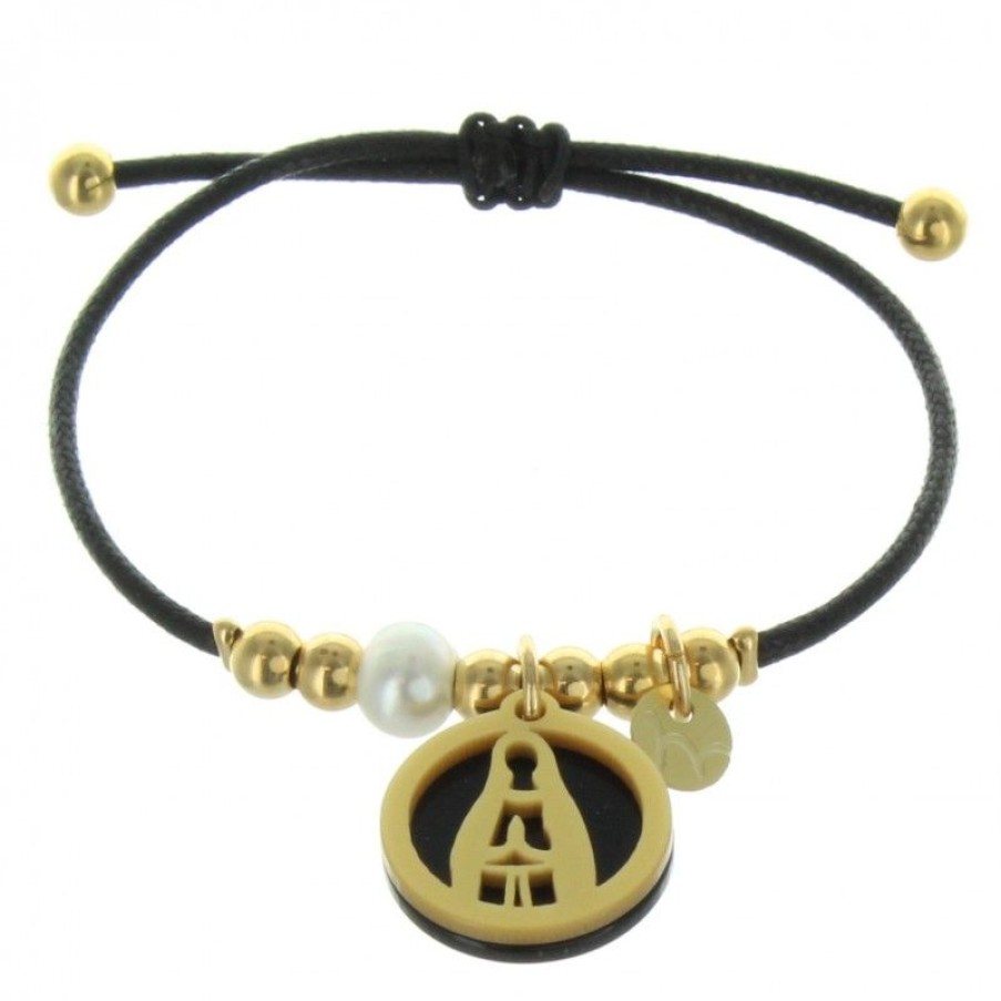 Palais du Rosaire Bracelet Fantaisie | Bracelet Corde Avec Une Medaille De Notre Dame De Lourdes