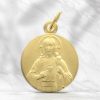 Palais du Rosaire Medaille Et Croix Plaque Or | Medaille Sacre Coeur De Jesus En Plaque Or 16 Mm