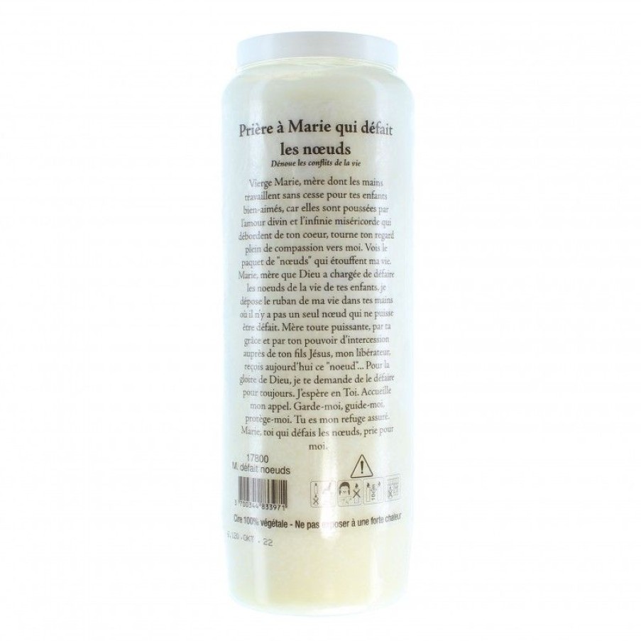 Palais du Rosaire Bougie Neuvaine | Lot De 6 Bougies De Neuvaine De Marie Qui Defait Les Noeuds Avec Prieres