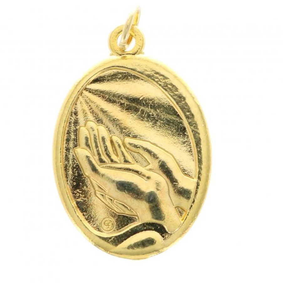 Palais du Rosaire Medaille Et Croix Metal | Medaille De Communion Doree Avec Un Calice 22Mm