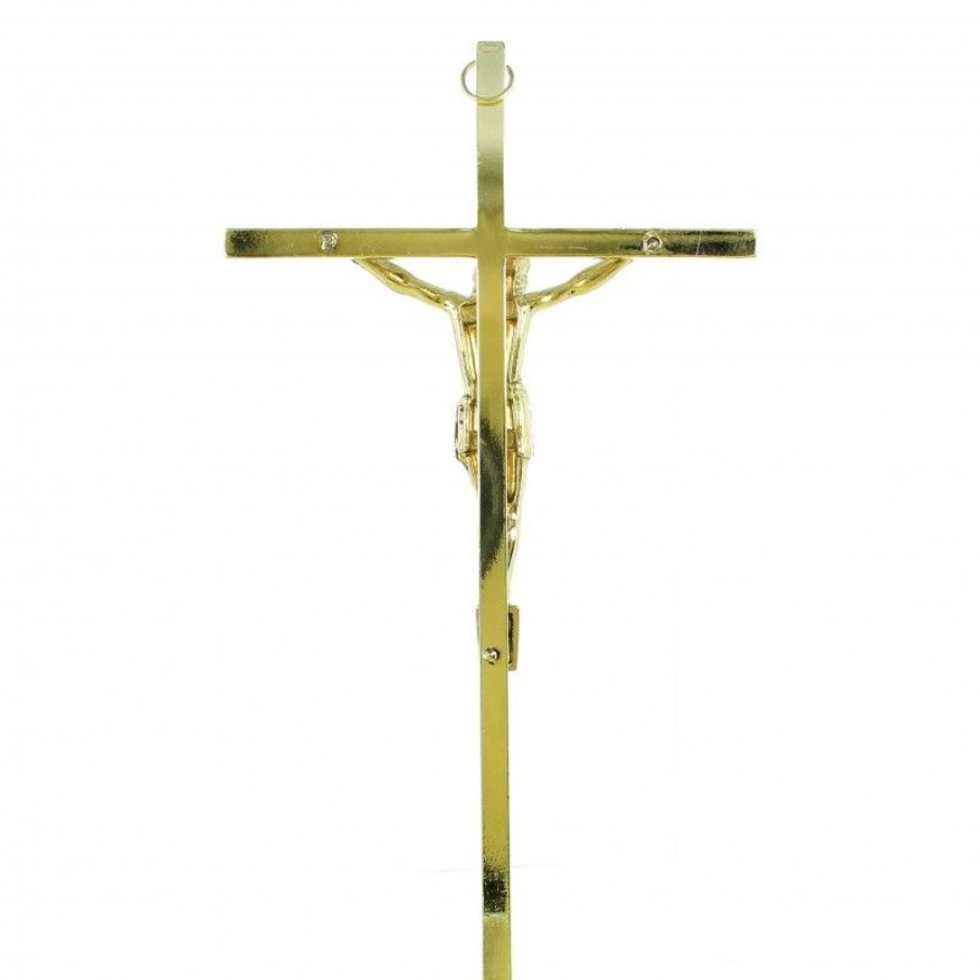 Palais du Rosaire Crucifix Metal | Croix En Metal Dore De 20Cm