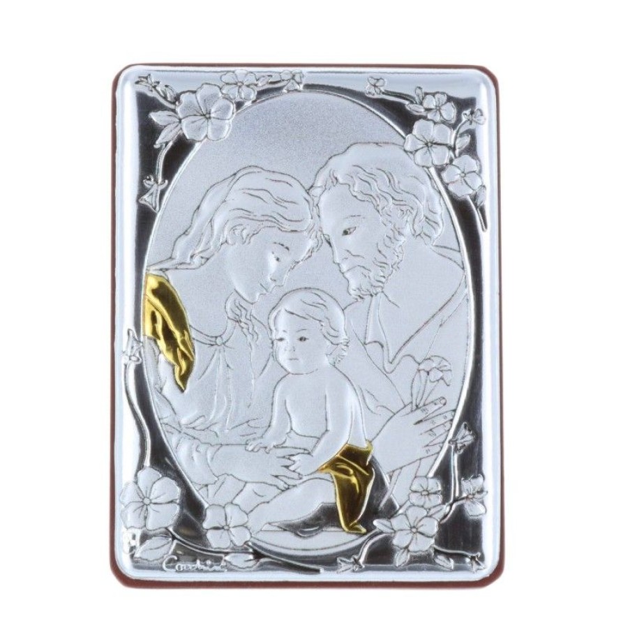 Palais du Rosaire Cadre Religieux | Cadre Religieux La Sainte Famille Argentee 5 X 7 Cm