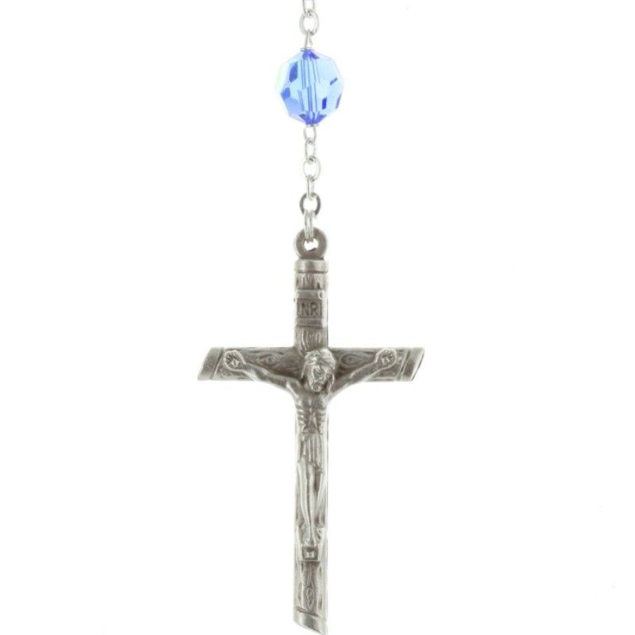 Palais du Rosaire Chapelet Argent | Chapelet De Lourdes En Argent Avec Des Grains En Cristal Swarovski 9Mm