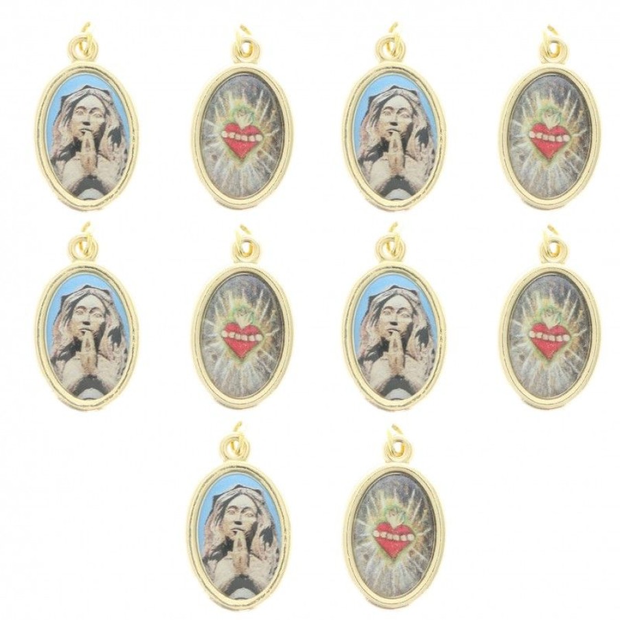 Palais du Rosaire Medaille Et Croix Metal | Lot De 10 Medailles De Notre Dame D'Artiguelongue