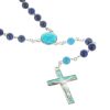 Palais du Rosaire Chapelet Pierre | Chapelet De Lourdes Plaque Argent Avec Pierres De Lapis Lazuli Et Turquoise