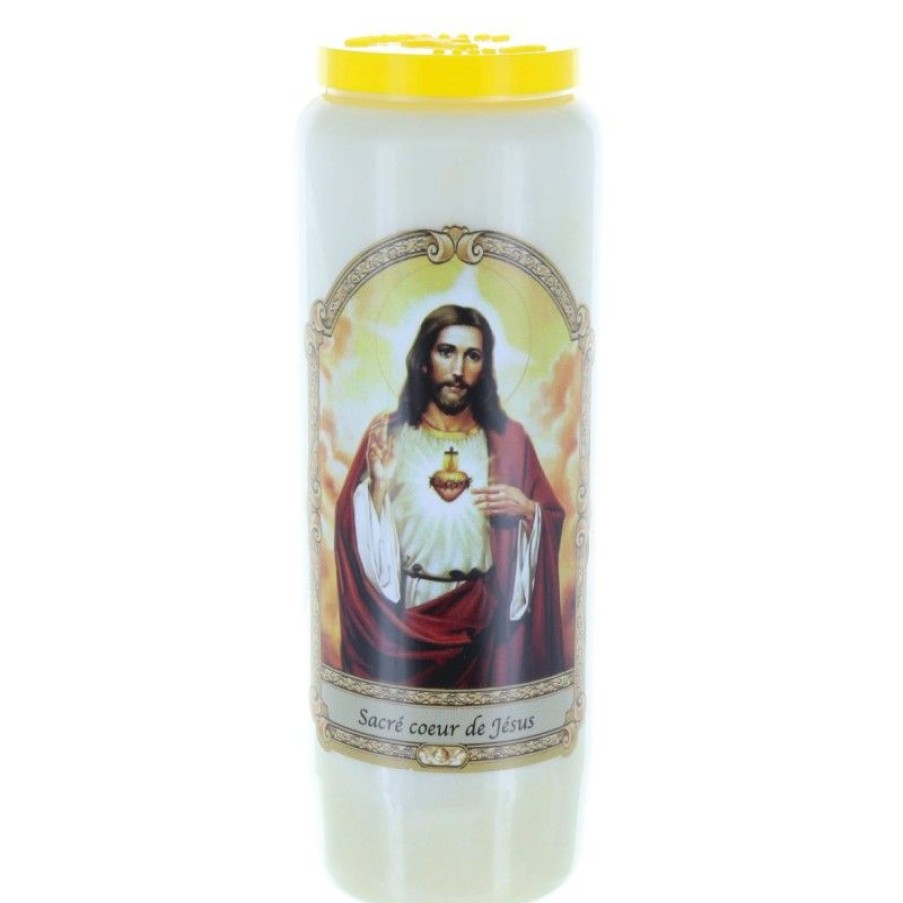 Palais du Rosaire Bougie Neuvaine | Lot De 20 Bougies Neuvaine Sacre Coeur De Jesus 17,5 Cm