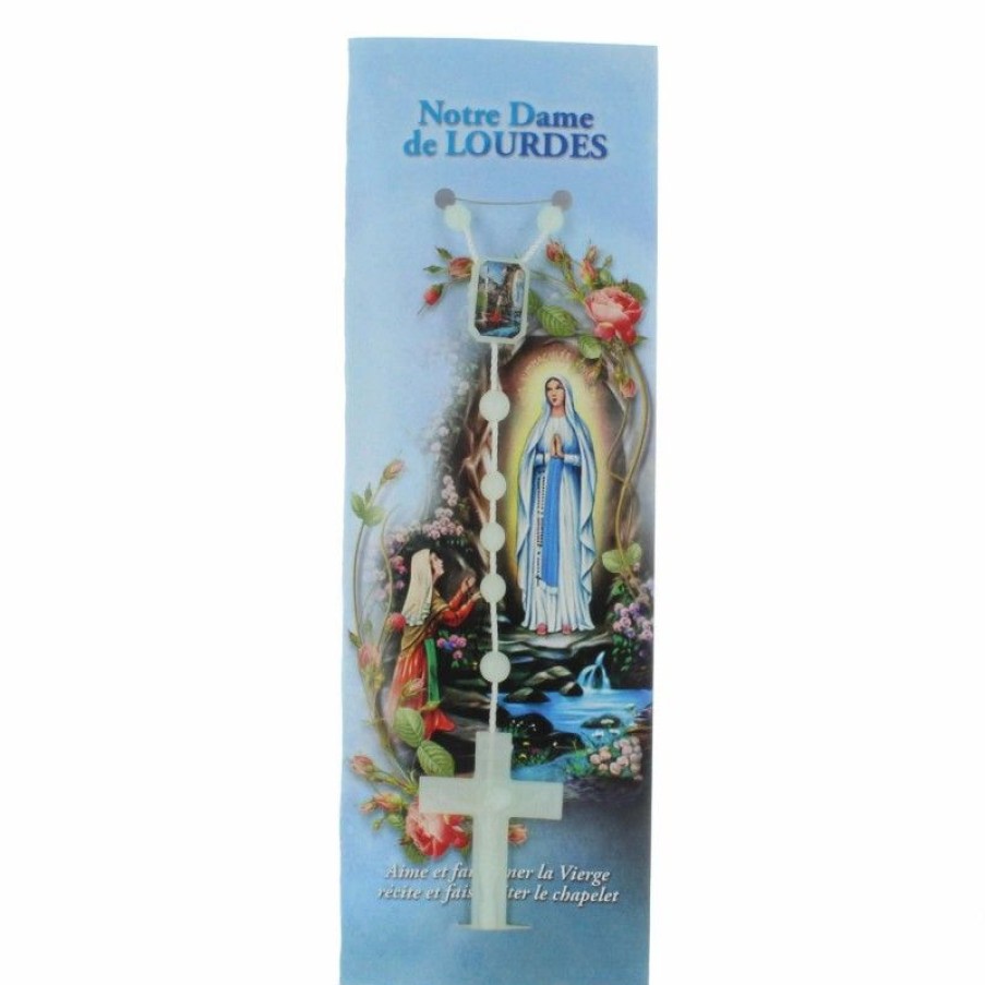 Palais du Rosaire Chapelet Lumineux | Chapelet De Lourdes Lumineux A La Rose Dans Un Etui Priere