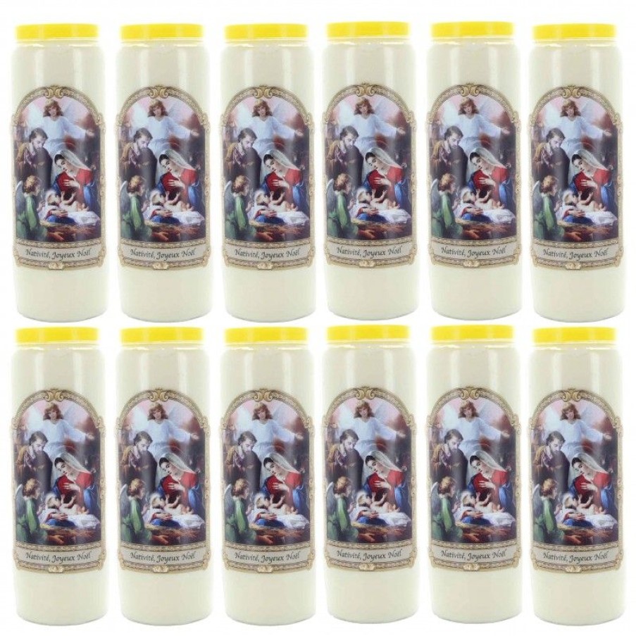 Palais du Rosaire Bougie Neuvaine | Lot De 12 Bougies Neuvaine Nativite, Joyeux Noel