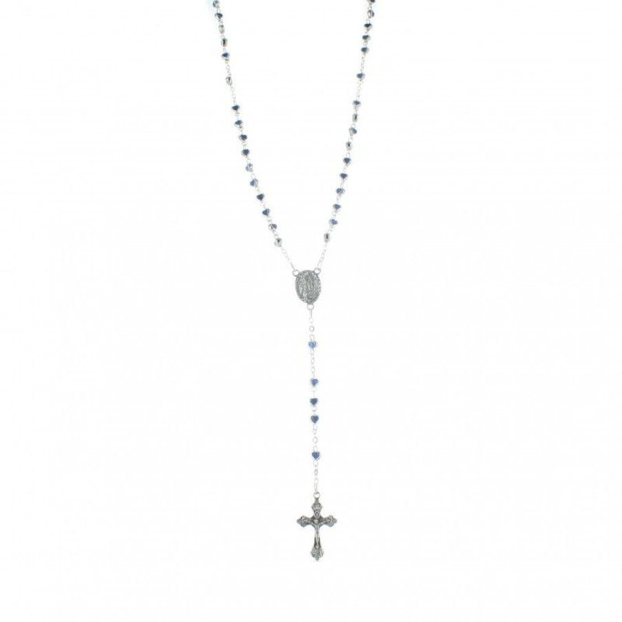 Palais du Rosaire Chapelet Metal | Chapelet En Metal Avec Des Petits Coeurs Emailles