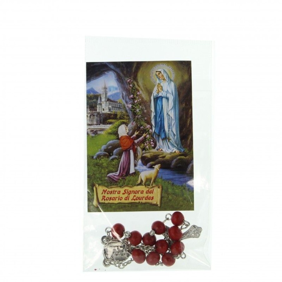 Palais du Rosaire Bracelet Dizainier | Image De L'Apparition De Lourdes Et Dizainier Petale De Rose
