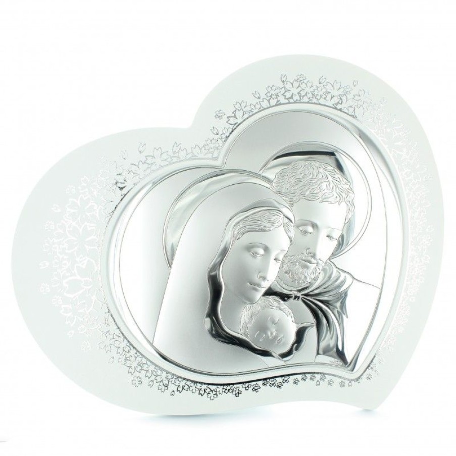 Palais du Rosaire Cadre Religieux | Cadre Sainte Famille En Bois Blanc De 38X30 Cm