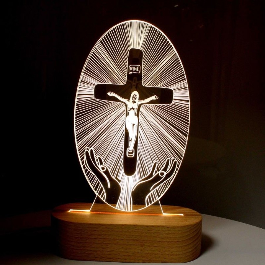 Palais du Rosaire Lampe | Lampe A Led Avec Une Croix Lumineuse