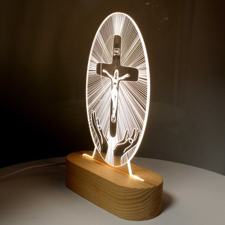 Palais du Rosaire Lampe | Lampe A Led Avec Une Croix Lumineuse