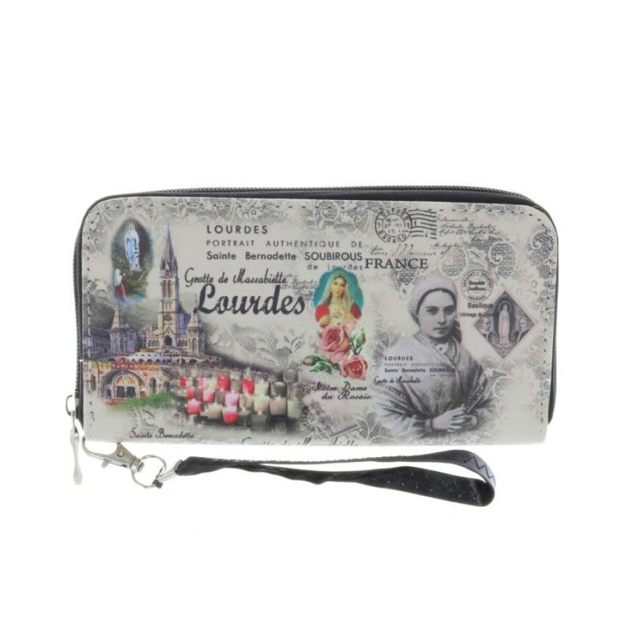 Palais du Rosaire Porte&Feuille | Porte Monnaie Rectangle A Zip Et Apparition De Lourdes