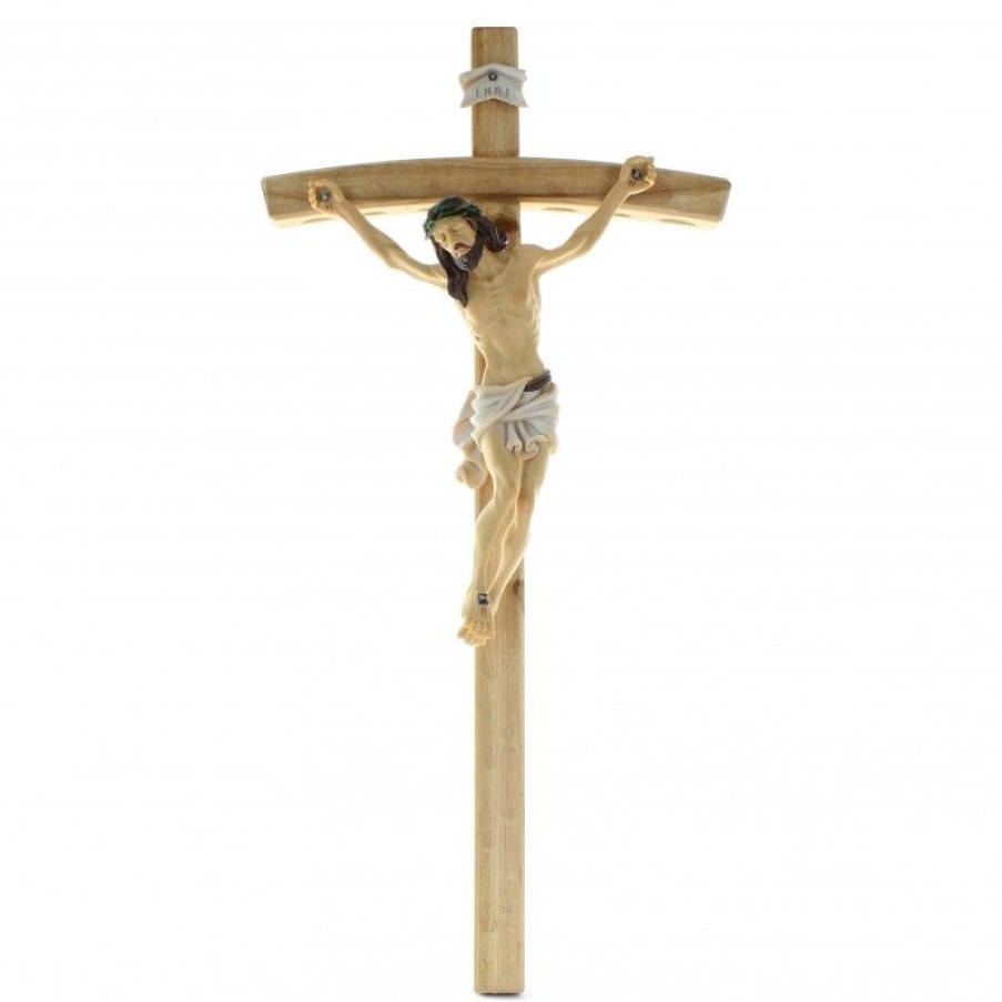 Palais du Rosaire Croix Religieuse | Crucifix En Resine 54 Cm