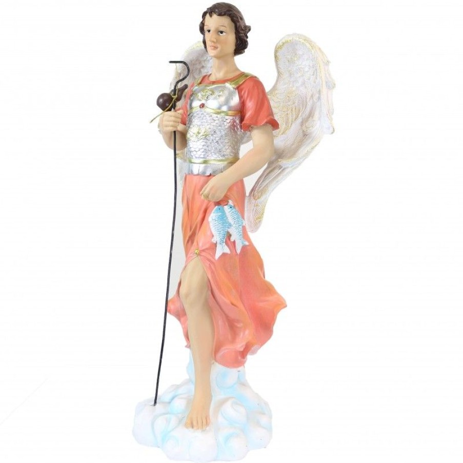 Palais du Rosaire Statue Ange | Statue Saint Raphael De 45Cm En Resine