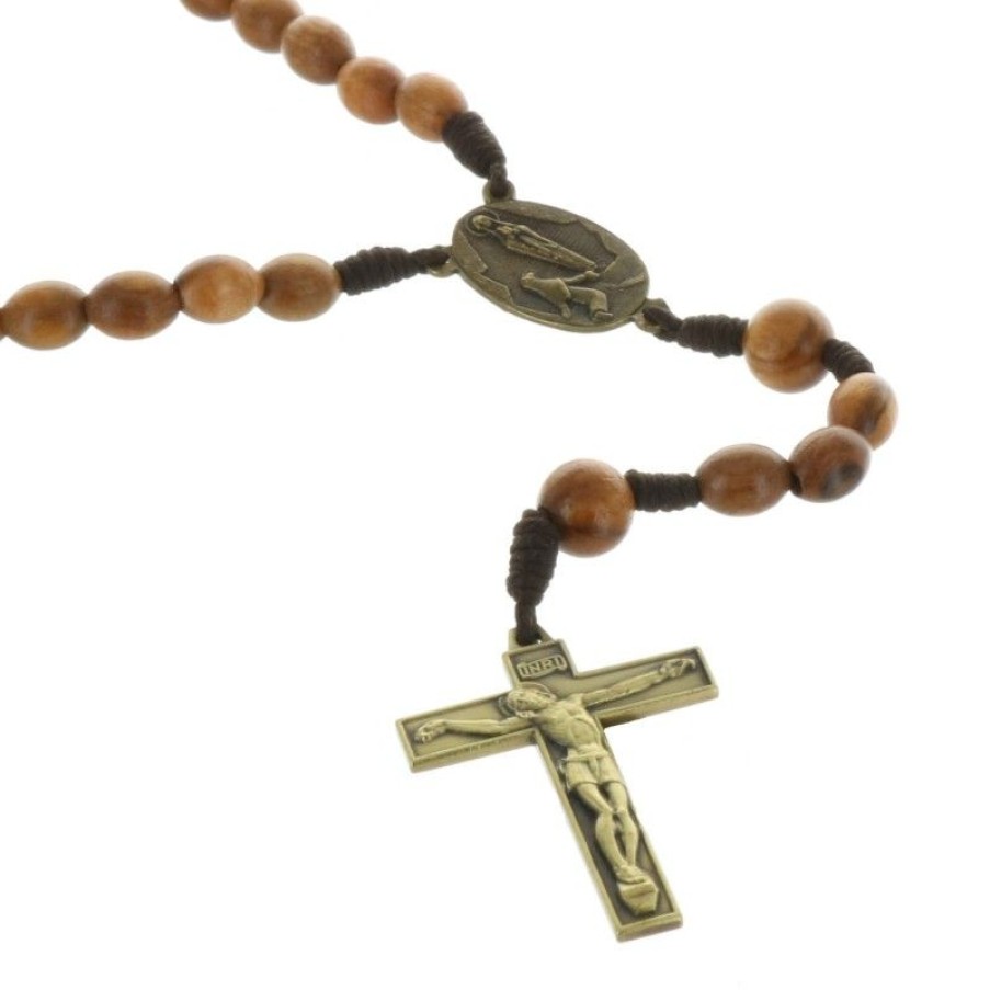 Palais du Rosaire Chapelet Bois | Chapelet De Lourdes En Bois D'Olivier Sur Corde