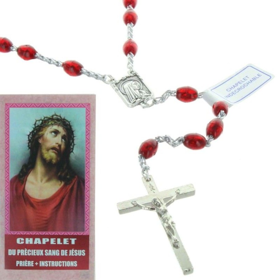 Palais du Rosaire Chapelet Resine | Chapelet Du Precieux Sang De Jesus Avec Un Livret De Priere