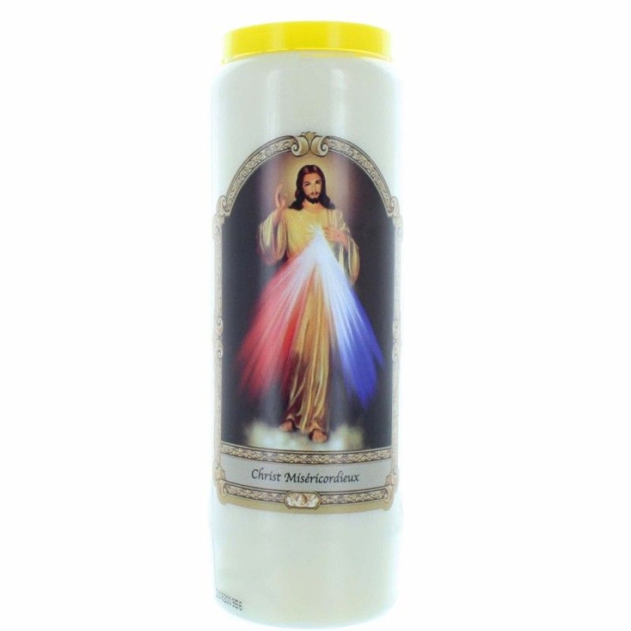 Palais du Rosaire Bougie Neuvaine | Bougie Neuvaine Christ Misericordieux 17,5Cm