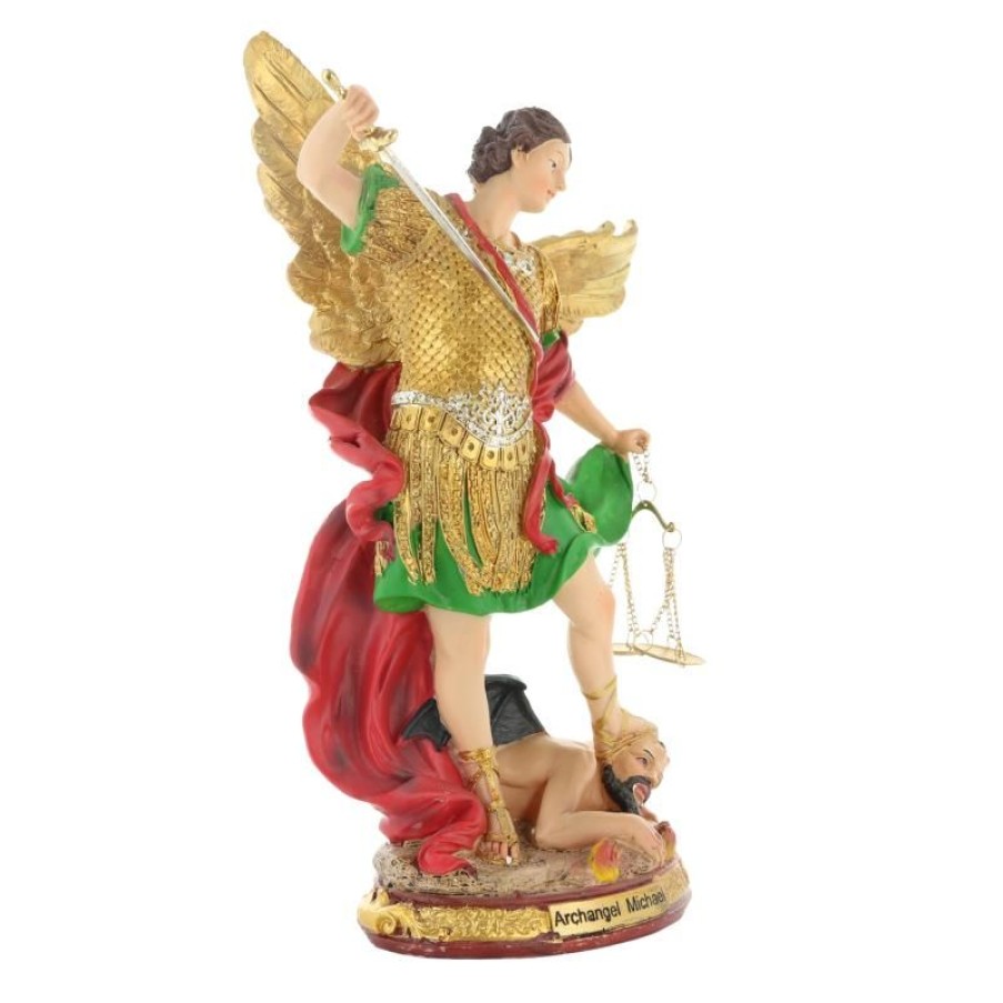 Palais du Rosaire Statue De Saint Michel | Statue De Saint Michel En Resine Coloree 30Cm