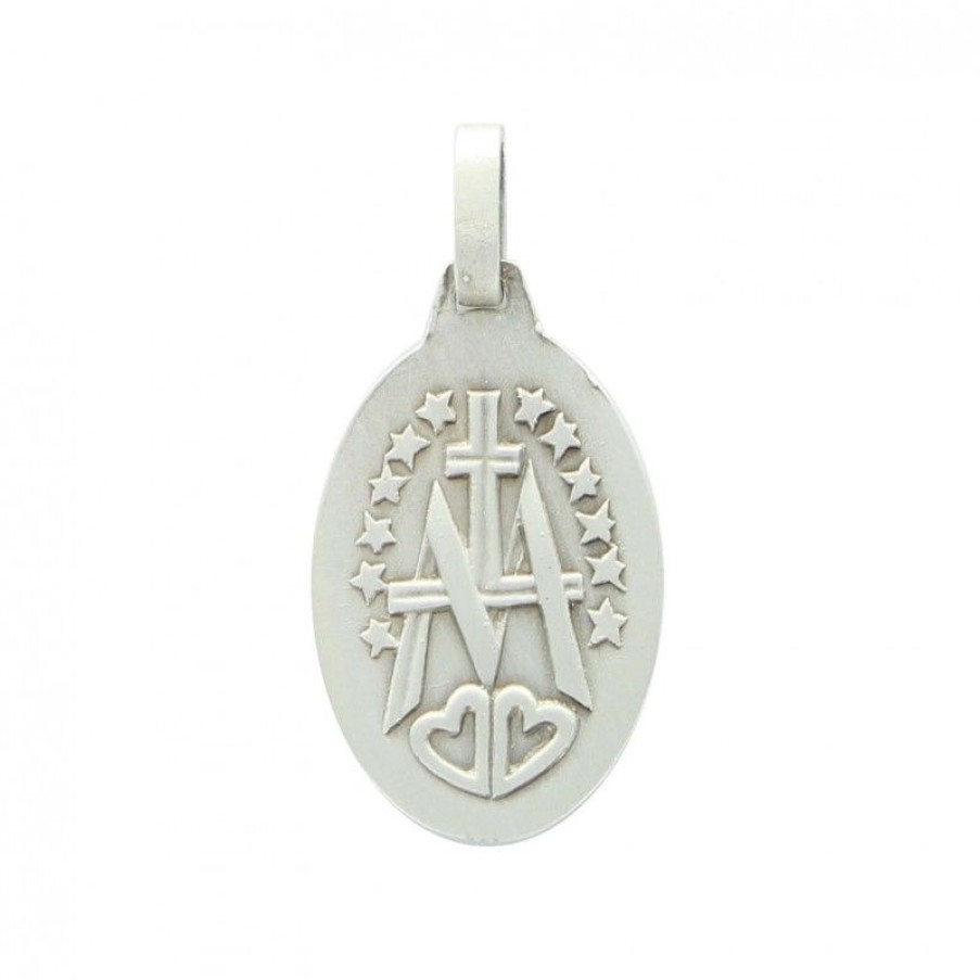 Palais du Rosaire Medaille Et Croix Metal | Medaille Miraculeuse Moderne En Metal 22 Mm