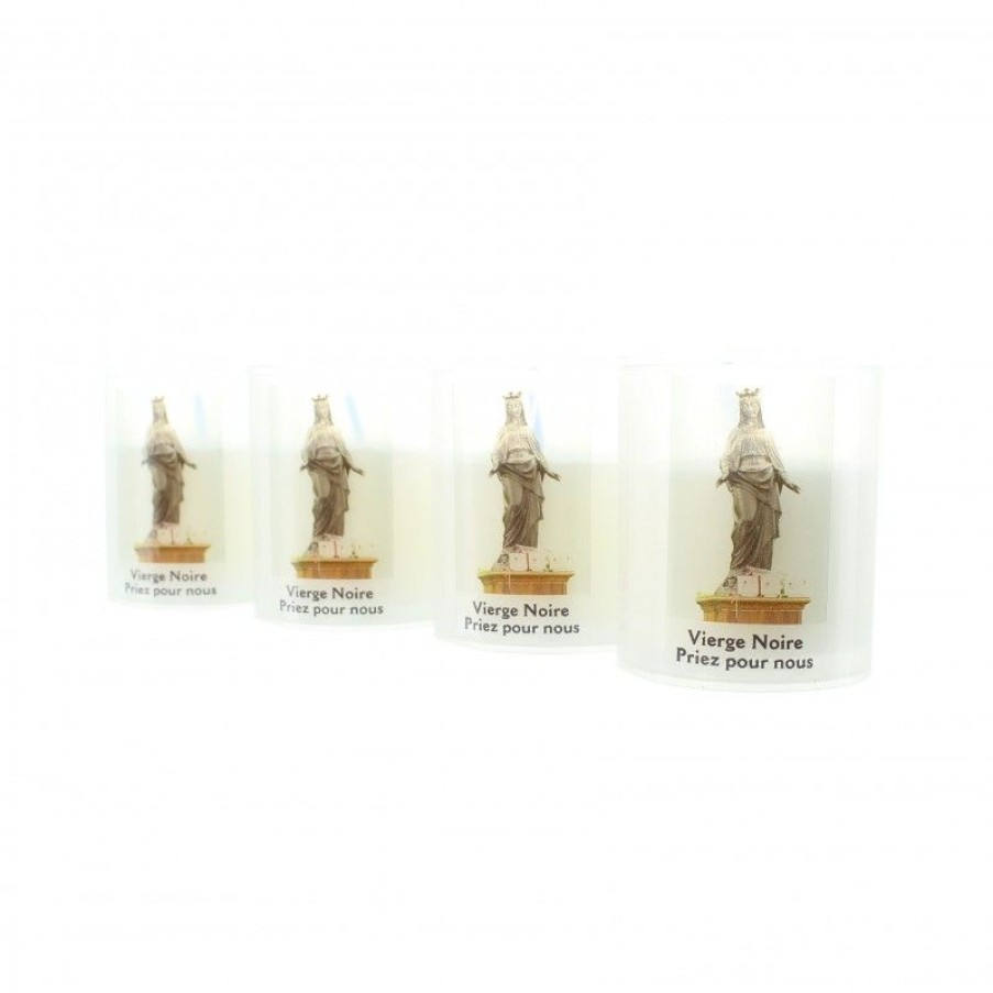 Palais du Rosaire Bougie Votive | Lot De 4 Bougies De La Vierge Noire De 5,5X6Cm