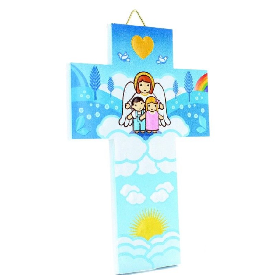 Palais du Rosaire Croix Religieuse | Croix Enfant Ange Gardien 15 Cm