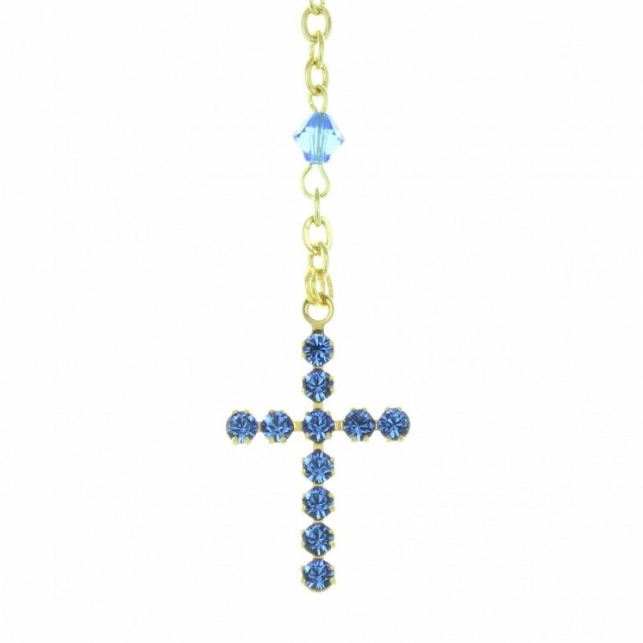 Palais du Rosaire Chapelet Cristal | Chapelet De Lourdes En Cristal Swarovski Avec Une Croix En Strass