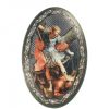 Palais du Rosaire Cadre Religieux | Cadre Ovale Saint Michel Sur Bois De 18X12Cm