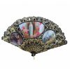 Palais du Rosaire Accessoire | Eventail Apparition De Lourdes En Tissu Noir