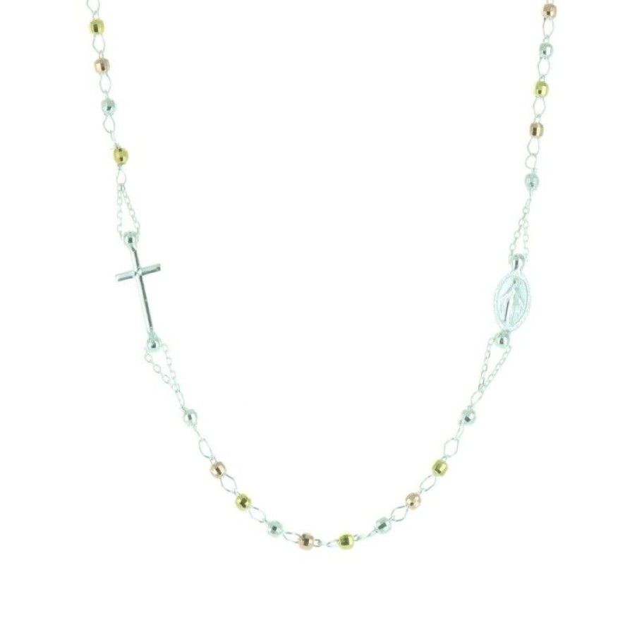 Palais du Rosaire Collier En Argent | Collier Chapelet Argent Coeur Vierge Miraculeuse