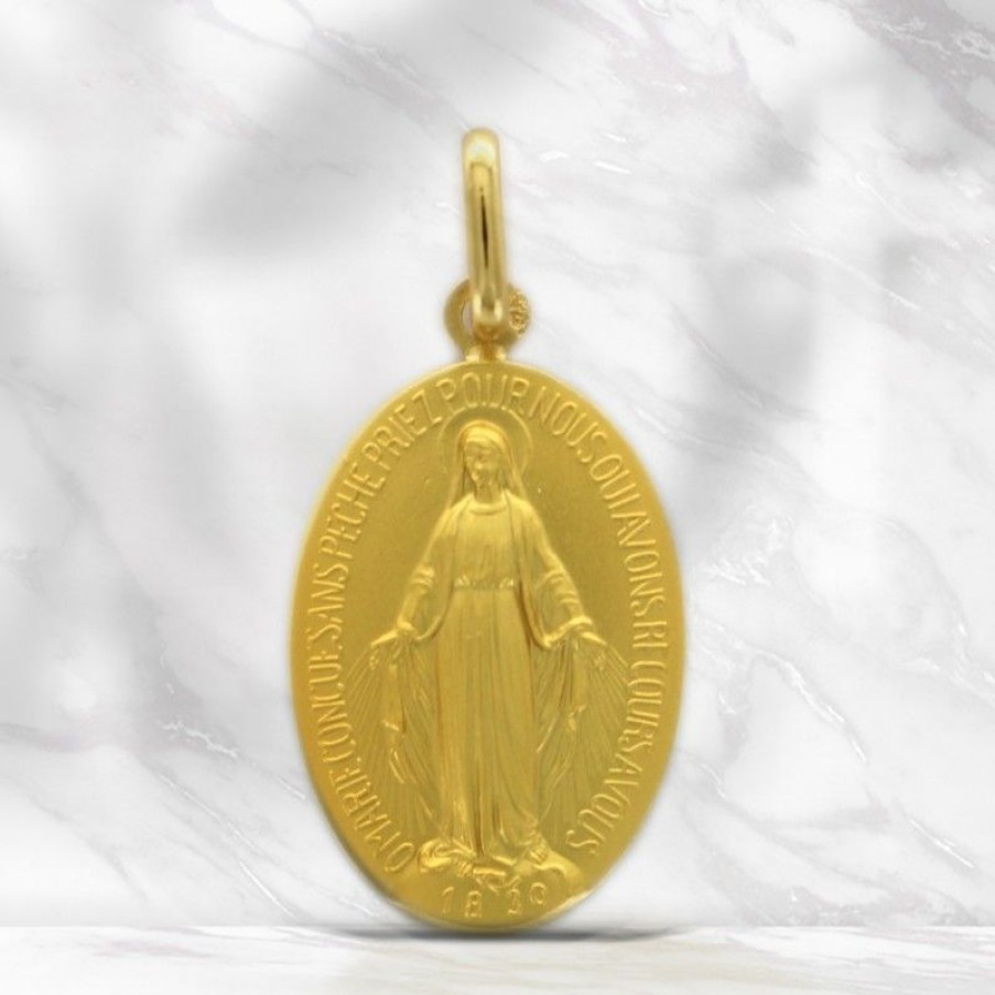 Palais du Rosaire Medaille Et Croix Or | Medaille Miraculeuse En Or 9Mm