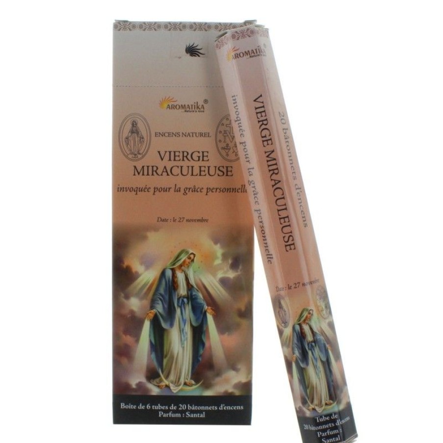 Palais du Rosaire Encens En Batonnets | Lot De 6 Boites D'Encens Religieux Vierge Miraculeuse 20 Batonnets